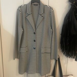 Misook Striped Jeweled Button Jacket coat  sz XL